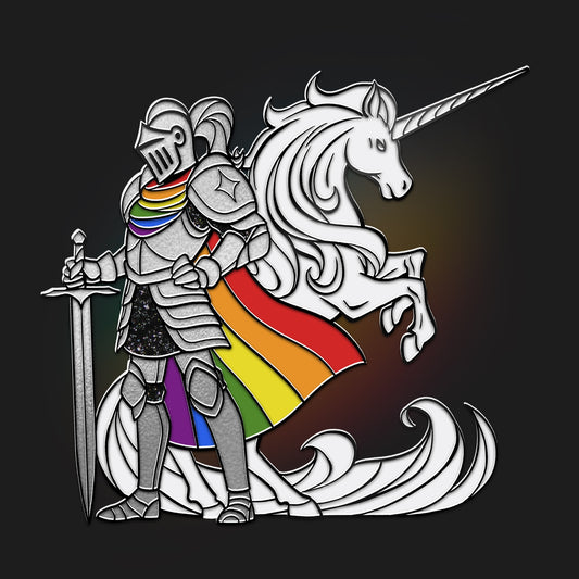 Unicorn & Rainbow Knight Pin