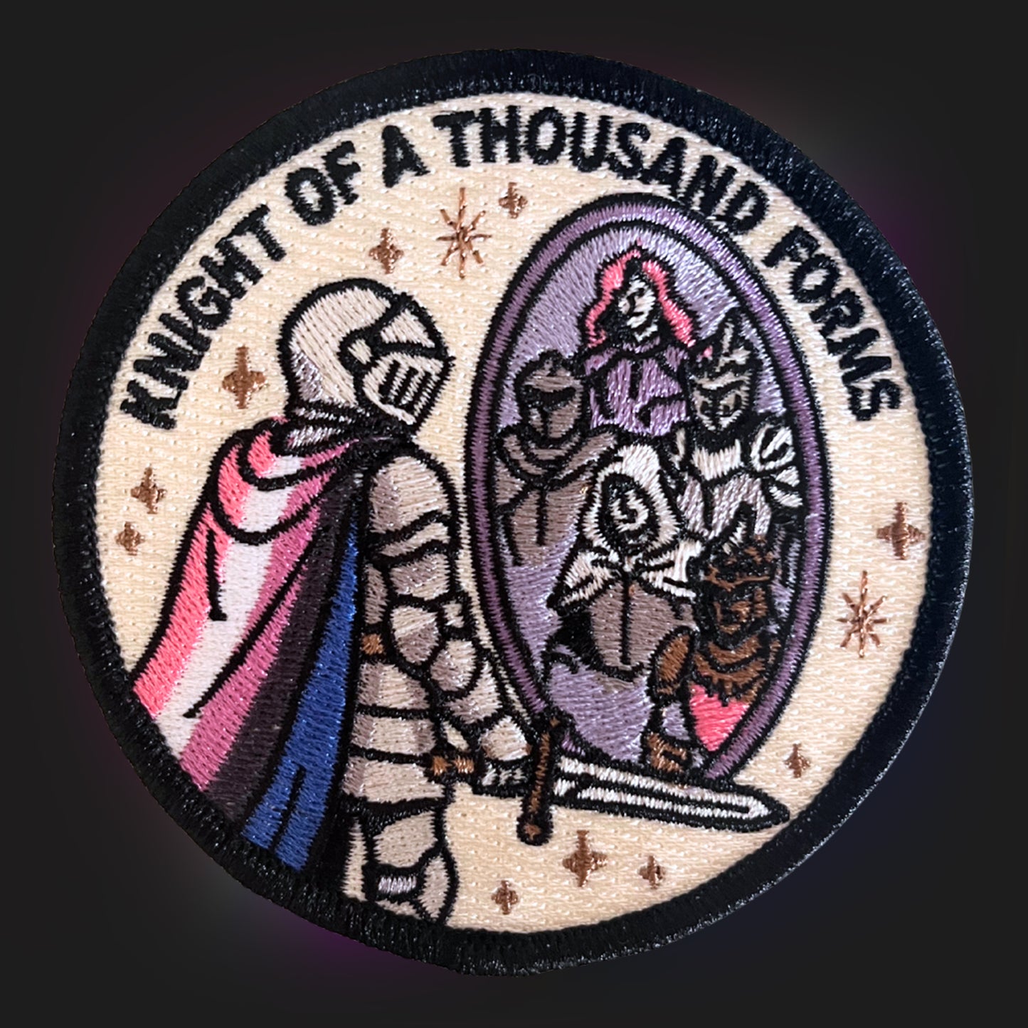 Genderfluid Knight Embroidery Patch