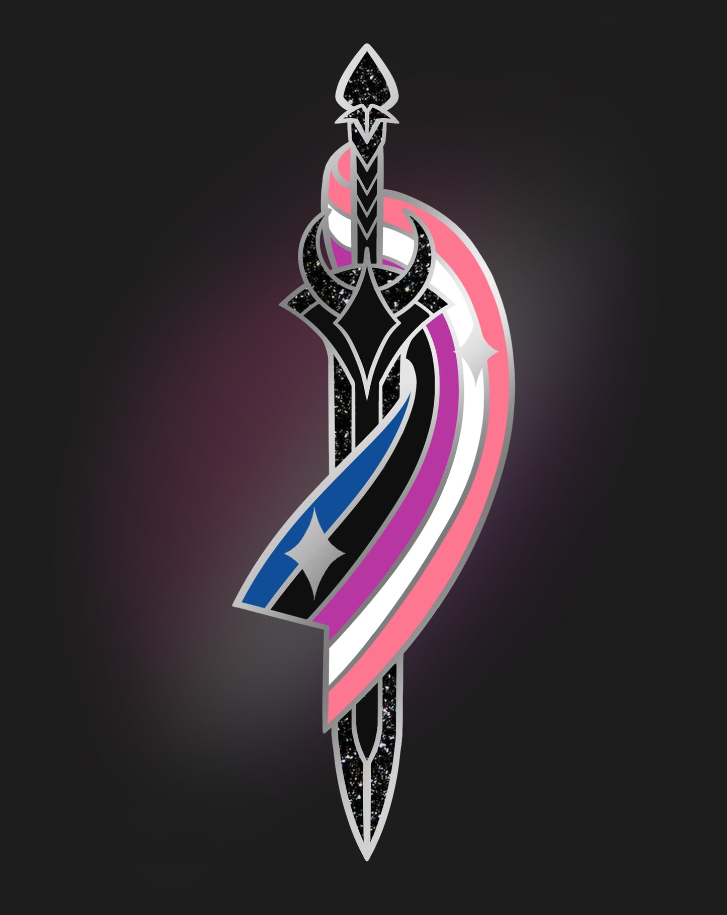 Genderfluid Sword Pin