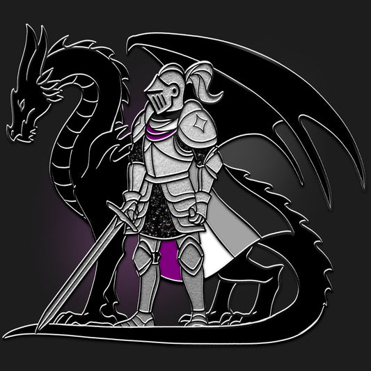 Dragon & Asexual Knight Pin