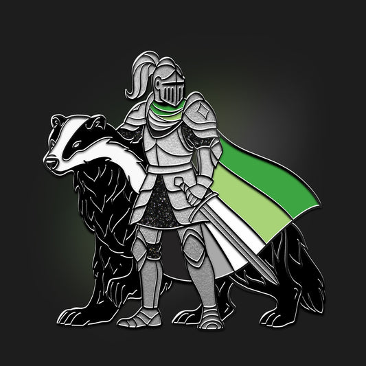 Badger & Aromantic Knight Pin