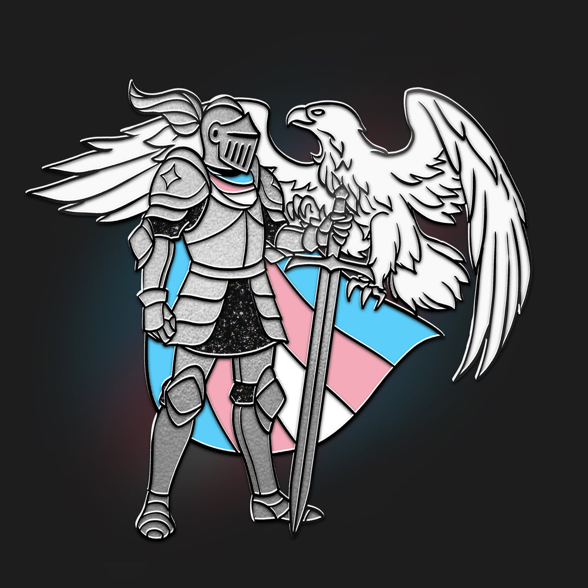Hawk & Trans Knight Pin – Pride Knights