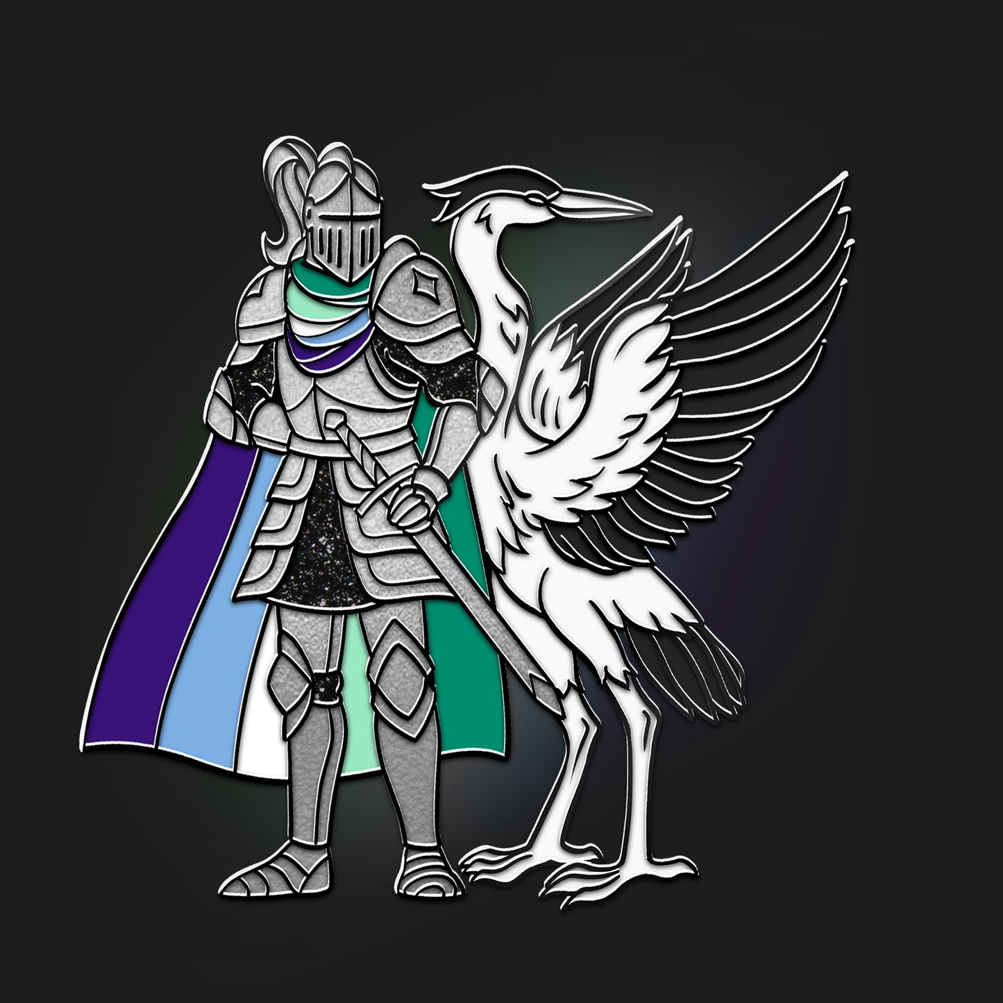 Heron & Gay Knight Pin