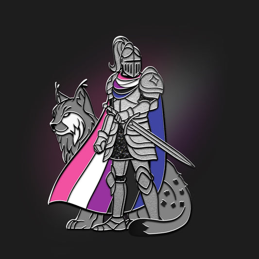 Lynx & Genderfluid Knight Pin