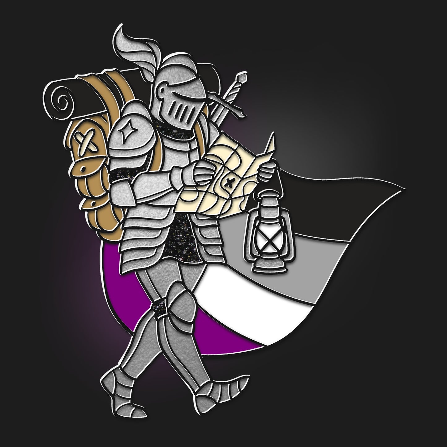 Asexual Knight Pin