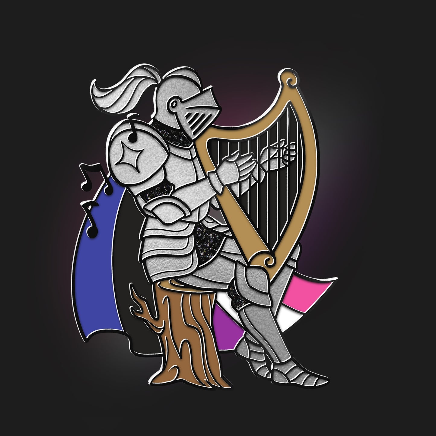 Genderfluid Harpist Pin