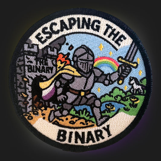 Non-Binary Knight Embroidery Patch
