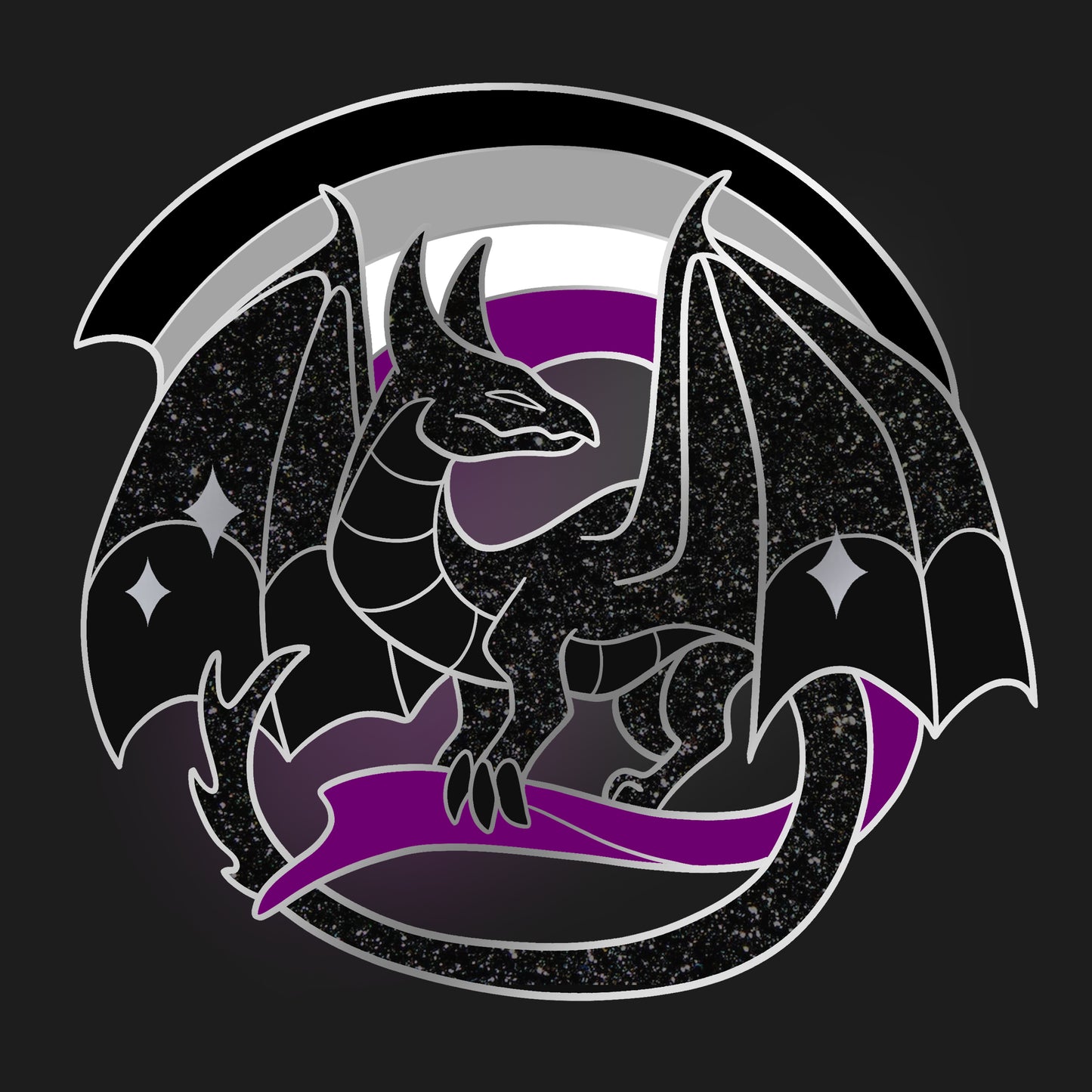 Asexual Dragon Pin